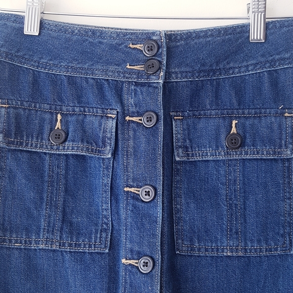 GAP 1969 Blue Denim Front Button Mini Skirt - Picture 3 of 9